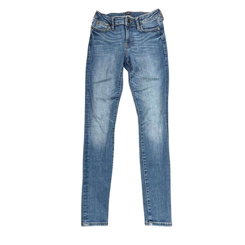GAP Legging Sculpt Skinny Jeans Medium Wash Low Rise Stretch Denim 25 Regular